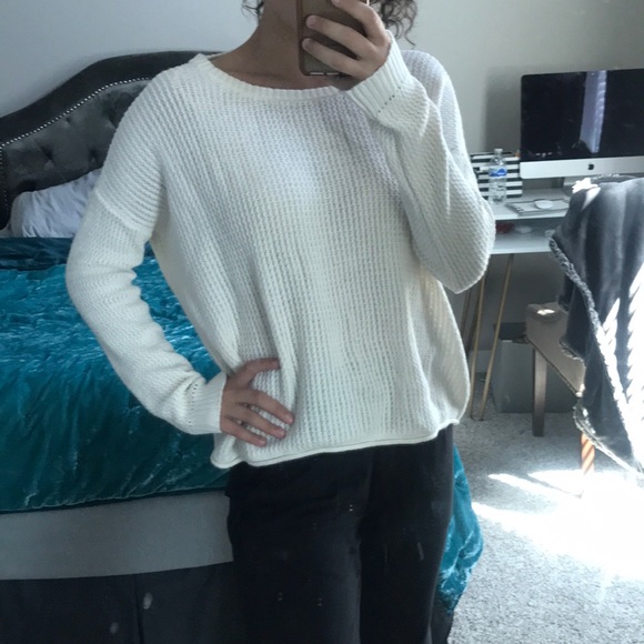 Sweaters - Cream open back sweater